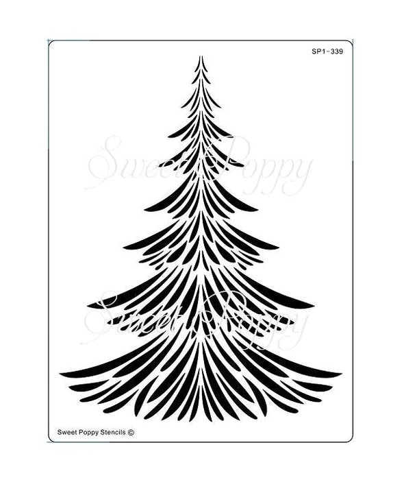SWEET POPPY STENCIL FIR TREE - SP1-339