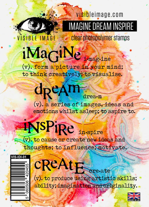 VISIBLE IMAGE PHOTOPOLYMER STAMP IMAGINE DREAM INSPIRE - VIS-IDI-01