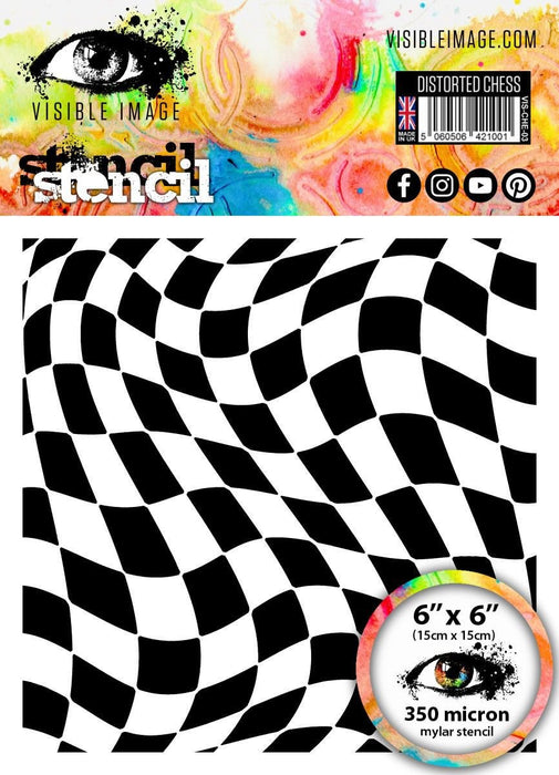VISIBLE IMAGE STENCIL DISTORTED CHESS - VIS-CHE-03