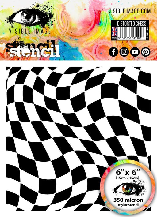 VISIBLE IMAGE STENCIL DISTORTED CHESS - VIS-CHE-03