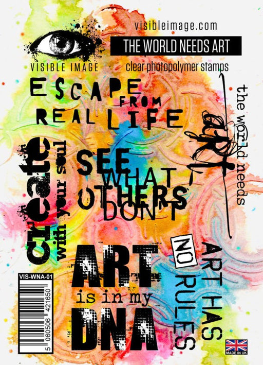 VISIBLE IMAGE PHOTOPOLYMER STAMPS THE WORLD NEEDS ART - VIS-WNA-01