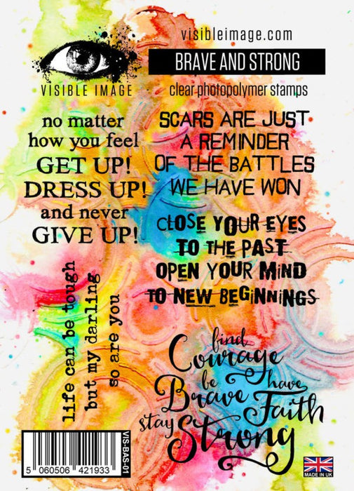 VISIBLE IMAGE PHOTOPOLYMER STAMP BRAVE AND STRONG - VIS-BAS-01