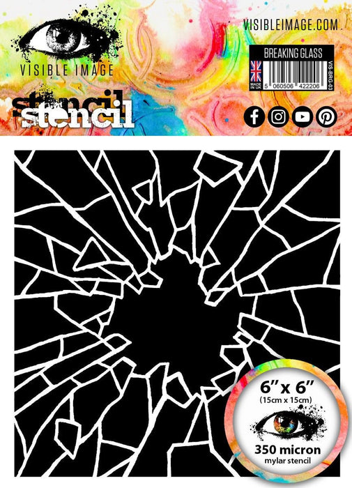 VISIBLE IMAGE STENCIL BREAKING GLASS - VIS-BRG-03