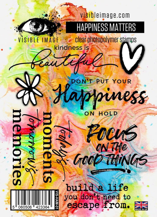 VISIBLE IMAGE PHOTOPOLYMER STAMP HAPPINESS MATTERS - VIS-HAM-01