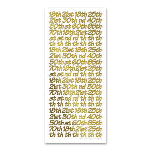 SELF ADHESIVE STICKERS OCCASION NUMBERS SILVER -XL516U-01