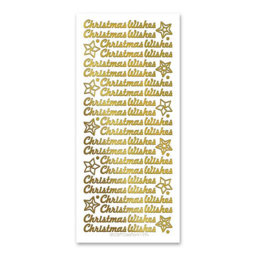 SELF ADHESIVE STICKERSCHRISTMAS WISHES GOLD -XL594U-01