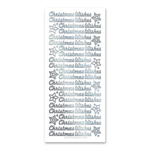 SELF ADHESIVE STICKERS CHRISTMAS WISHES SILVER - XL594U-02