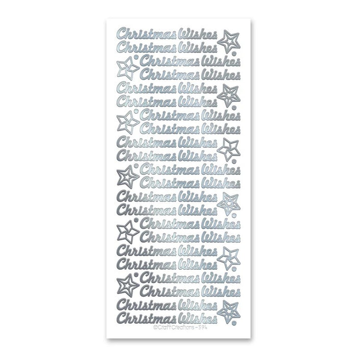 SELF ADHESIVE STICKERS CHRISTMAS WISHES SILVER - XL594U-02
