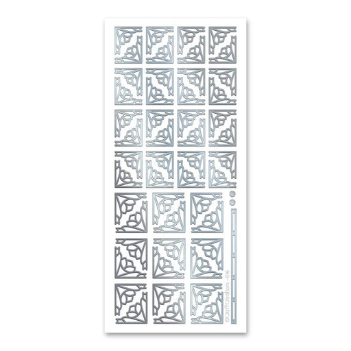 SELF ADHESIVE STICKERS DECO FLOWER CORNERS SILVER -XL816U-02