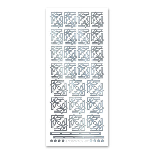 SELF ADHESIVE STICKERS DECO BUTTERFLY CORNERS SILVER -XL817U-02