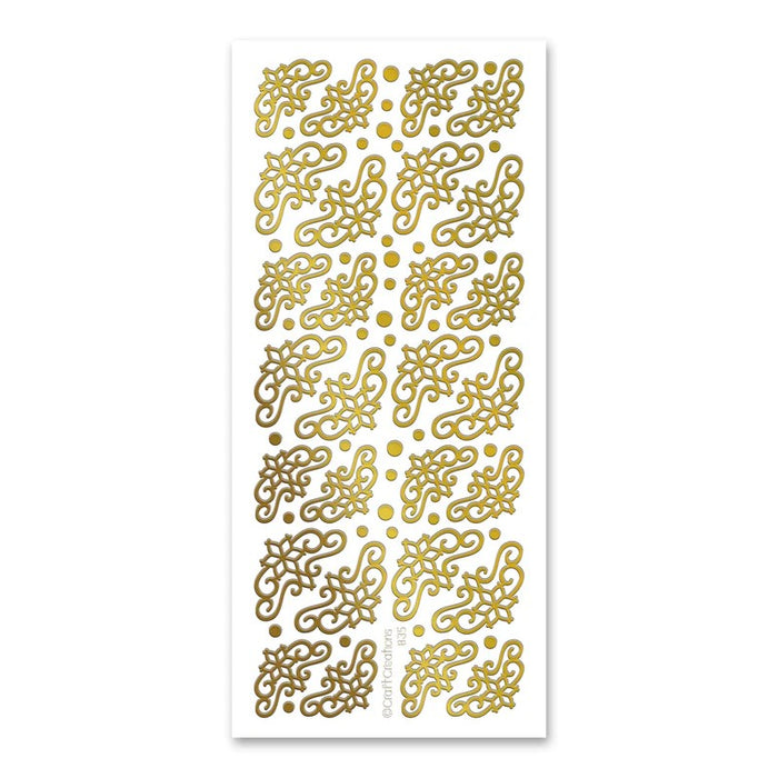 SELF ADHESIVE STICKERS CHRISTMAS CORNERS GOLD -XL835U-01
