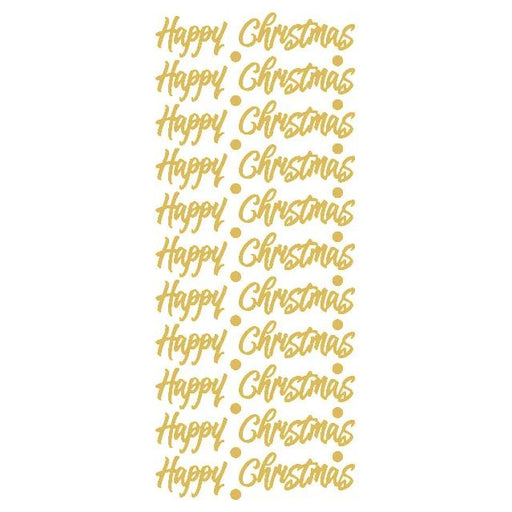 SELF ADHESIVE STICKERS HAPPY CHRISTMAS GOLD -XL846U-01