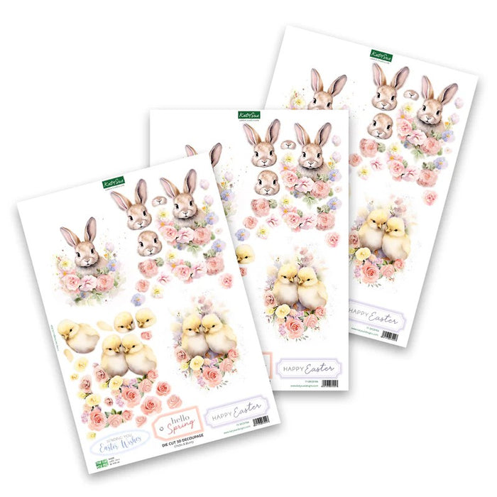 KATY SUE DIE CUTS DECO SELF ADHESIVE STICKERSUPAGE – CHICKS & BUNNY -DCD706