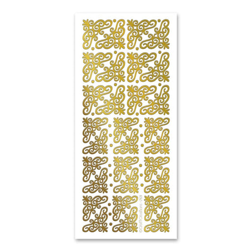 SELF ADHESIVE STICKERS CURL CORNERS GOLD -XL768U-01