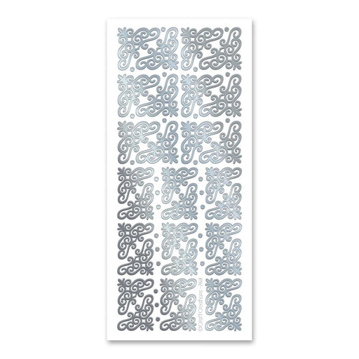 SELF ADHESIVE STICKERS CURL CORNERS SILVER -XL768U-02