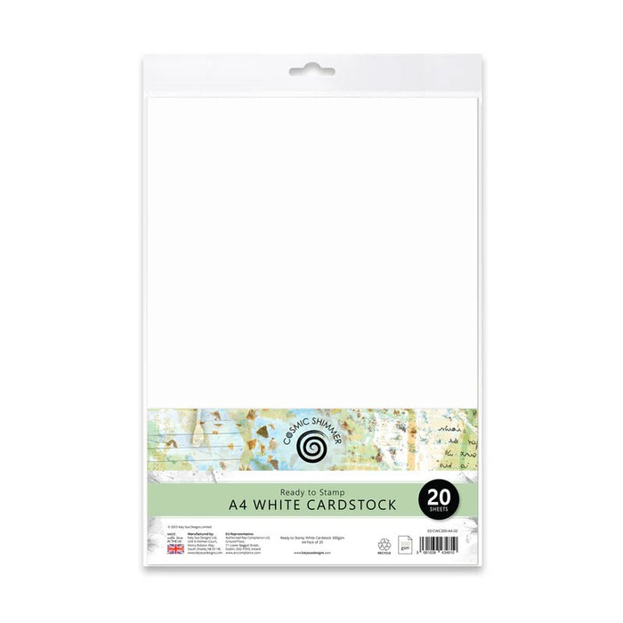 READY TO STAMP WHITE CARDSTOCK 300GSM A4 PACK OF 20 - 03-CWC300-A4-20