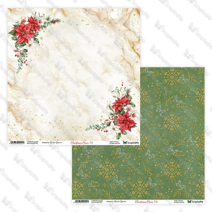 SCRAP AND ME CHRISTMAS CHEER 12 X 12 PAPER 03 - SAM-CC-03