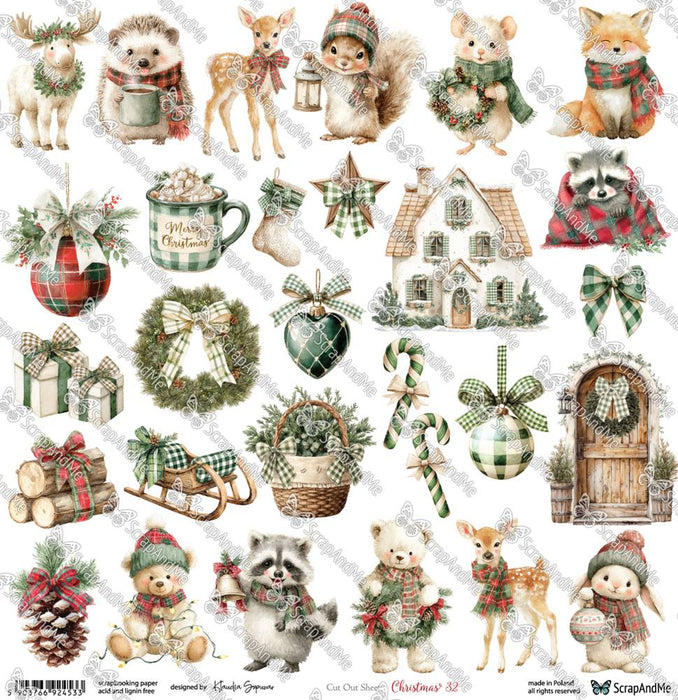 SCRAP AND ME CHRISTMAS CHEER 12 X 12 PAPER NO32 - SAM-CH-32