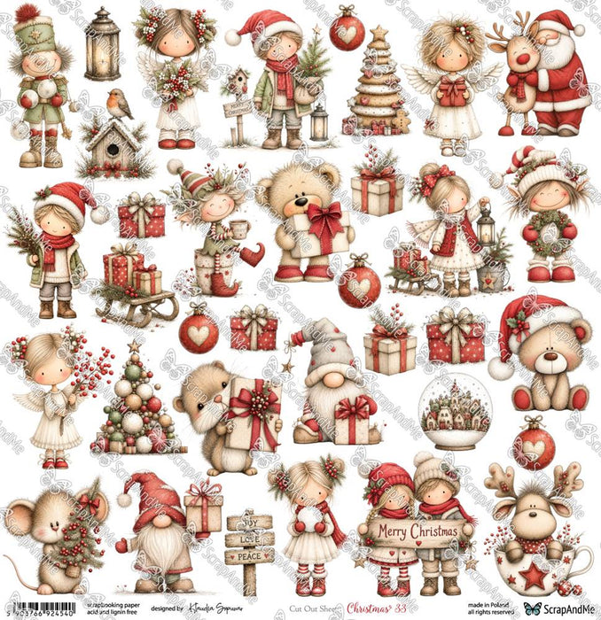 SCRAP AND ME CHRISTMAS CHEER 12 X 12 PAPER NO33 - SAM-CH-33