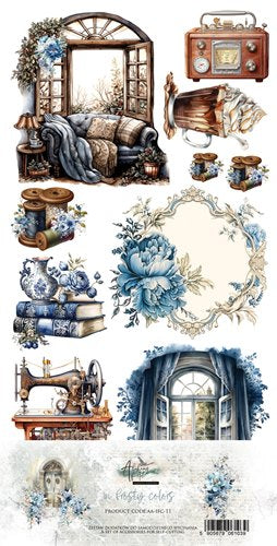 ART ALCHEMY 6x12 - In Frosty Colors - Fussy Cutting Set 12 sheets, 6 designs, - AA-IFC-11