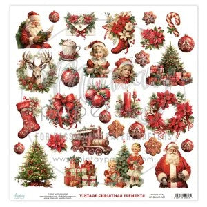 MINTAY BY KAROLA 12 X 12 PAPER  VINTAGE CHRISTMAS  ELEMENTS - MT-BASIC-A01
