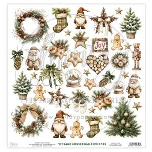 MINTAY BY KAROLA 12 X 12 PAPER  VINTAGE CHRISTMAS  ELEMENTS - MT-BASIC-A02