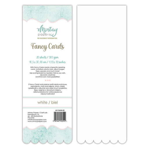MINTAY BY KAROLA FANCY CARDS 20 SHEETS 02 WHITE - MT-FANW-02