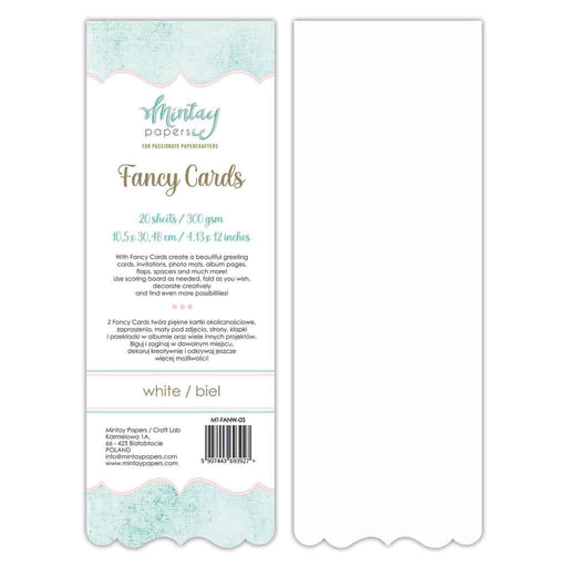 MINTAY BY KAROLA FANCY CARDS 20 SHEETS 03 WHITE - MT-FANW-03