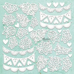 MINTAY BY KAROLA CHIPBOARD LACE AND FLOWERS - MT-CHIP2-D46