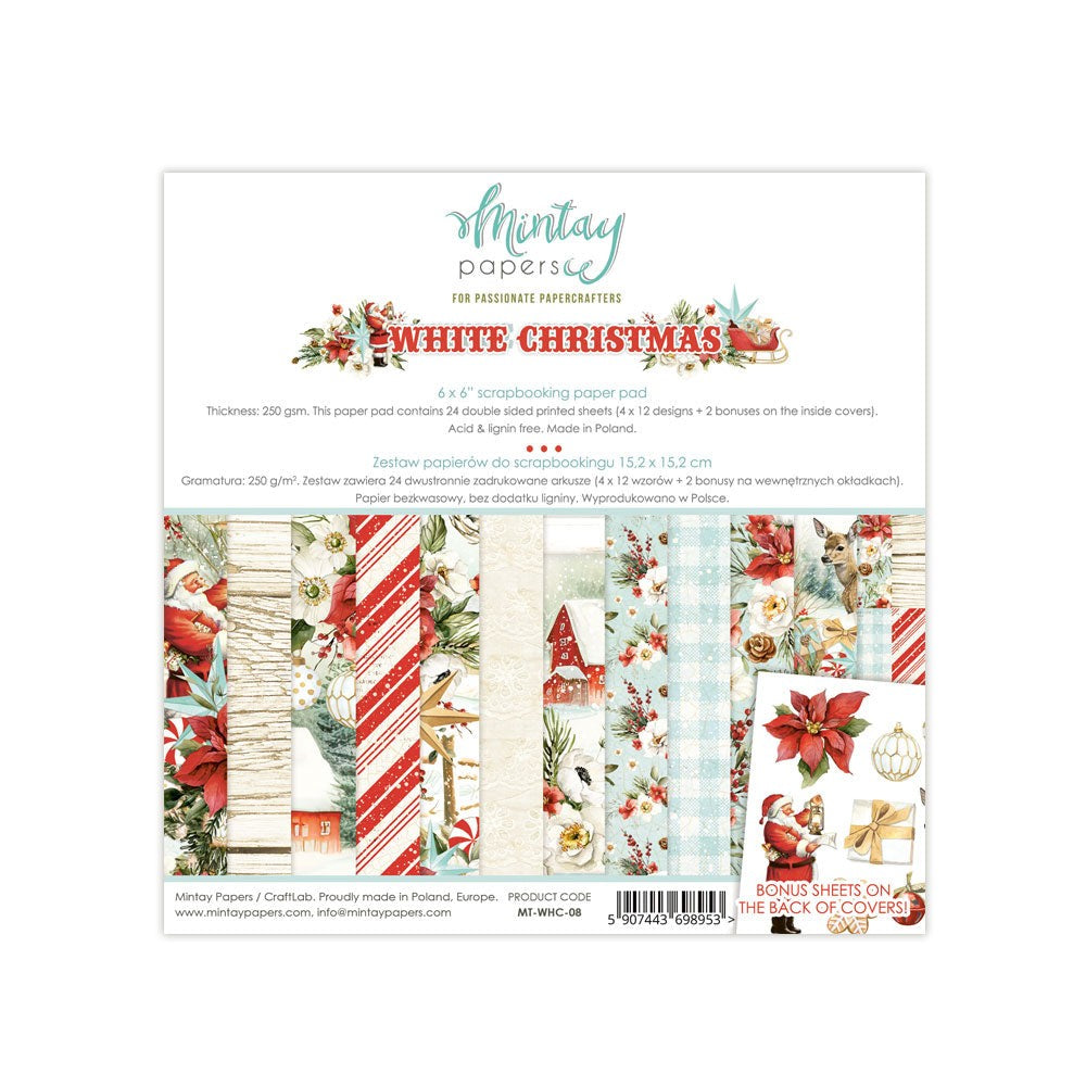MINTAY BY KAROLA WHITE CHRISTMAS 6 X 6 PAPER PAD - MT-WHC-08