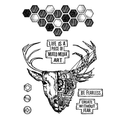 STAMPERIA RUBBER STAMP 15CM X 20CM MIXED MEDIA ART - WTKAT02