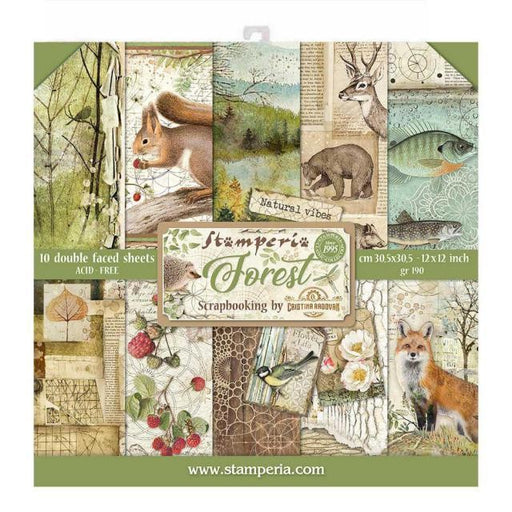 STAMPERIA 12X12 PAPER PACK DOUBLE FACE FOREST - SBBL63