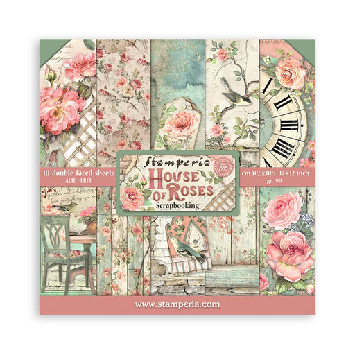 STAMPERIA 12X12 PAPER PACK DOUBLE FACE HOUSE OF ROSES - SBBL66