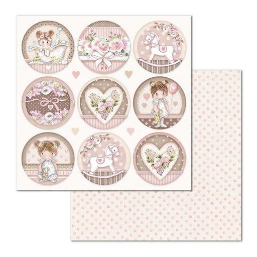 STAMPERIA 12X12 PAPER DOUBLE FACE LITTLE GIRL ROUND - SBB681