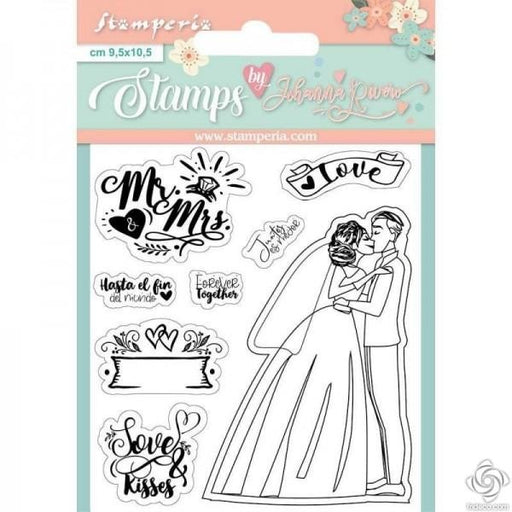 STAMPERIA RUBBER STAMP 9.5 X 10.5 CM MR AND MRS - WTKJR25
