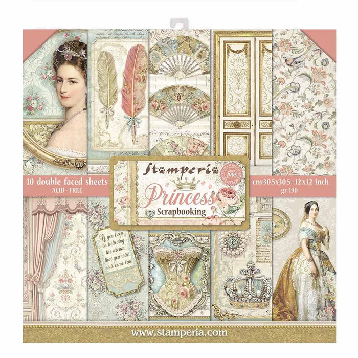 STAMPERIA 12X12 PAPER PACK DOUBLE FACE PRINCESS - SBBL75