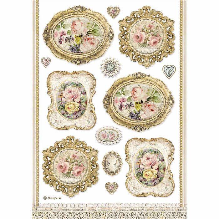 STAMPERIA A4 RICE PAPER FRAMES - DFSA4482