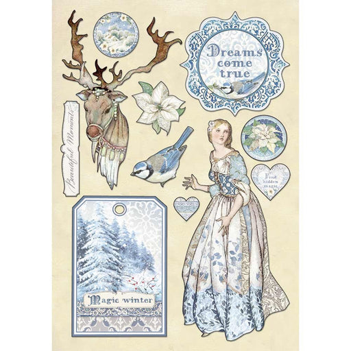 STAMPERIA COLORED WOODEN SHAPE A5 MAGIC WINTER - KLSP080