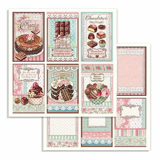 STAMPERIA 12X12 PAPER CHOCOLATE CARDS - SBB738