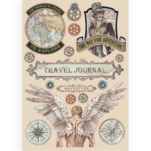 STAMPERIA COLOR WOODEN SHAPE A5 SIR VAGABOND TRAVEL JOURNAL - KLSP085