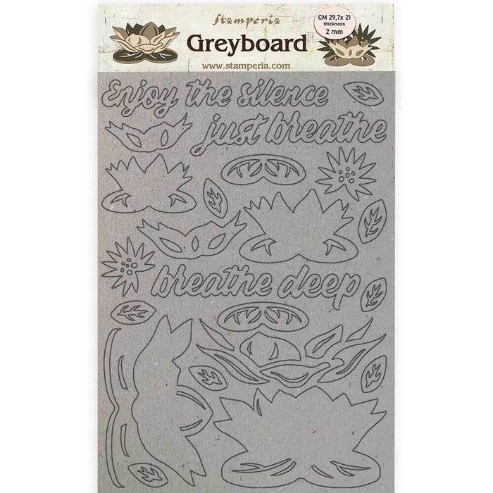 STAMPERIA A4 GREY BOARD 2MM AMAZONIA WATER LILY - KLSPDA420