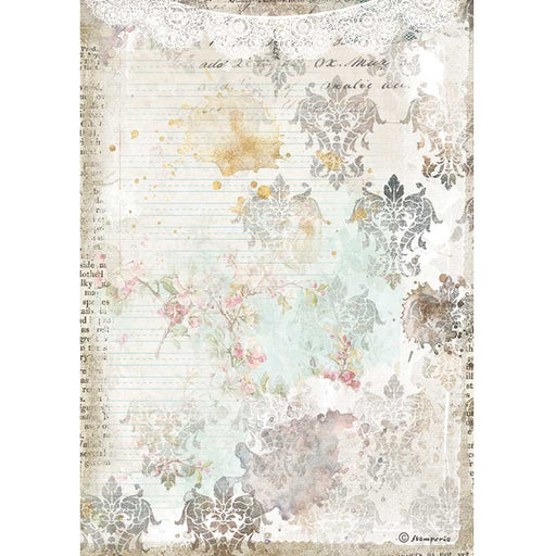 STAMPERIA A4 RICE PAPER ROMANTIC JOURNAL TEXTURE LACE - DFSA4556