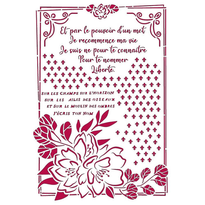 STAMPERIA STENCIL 21CM X 29CM ROMANTIC JOURNAL FLOWER - KSG457
