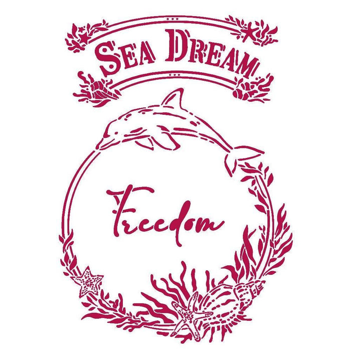 STAMPERIA STENCIL 21CM X 29CM ROMANTIC SEA DREAM FREEDOM - KSG462