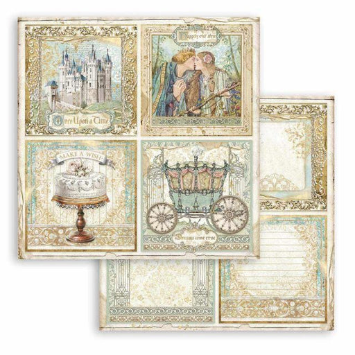 STAMPERIA 12X12 PAPER SLEEPING BEAUTY 4 CARDS - SBB793