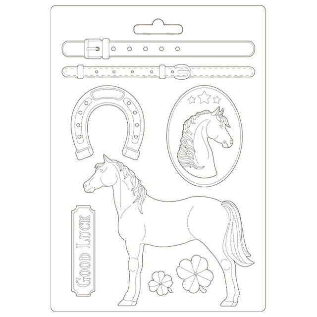 STAMPERIA SOFT MOULDS A4 ROMANTIC HORSES STANDING HORSE - K3PTA4500