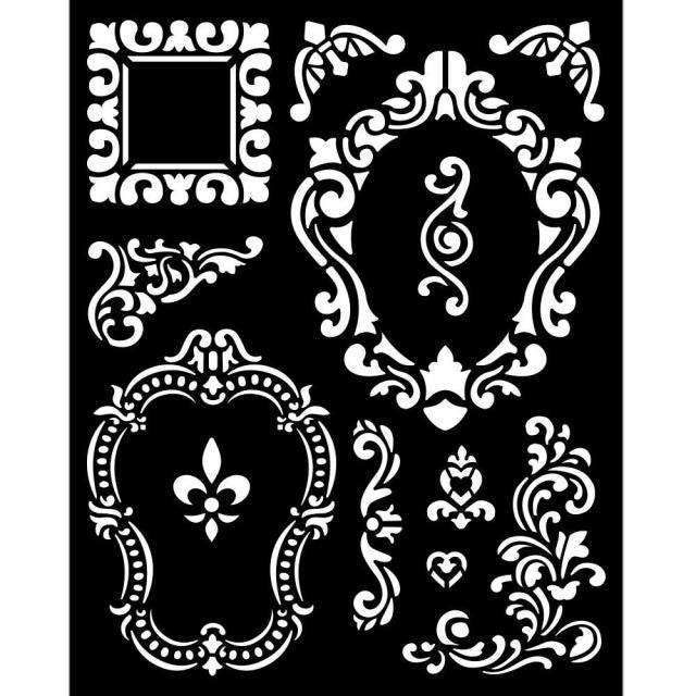 STAMPERIA STENCIL 20CM X 25CM ALICE FRAMES - KSTD092