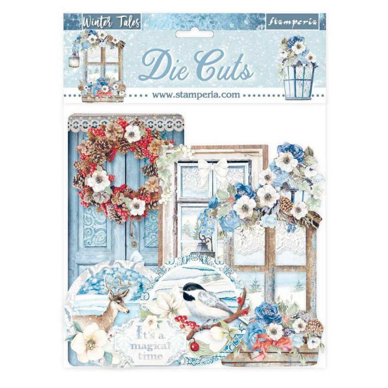STAMPERIA DIE CUTS ASSORTED WINTER TALES QUOTES AND LABLES - DFLDC41