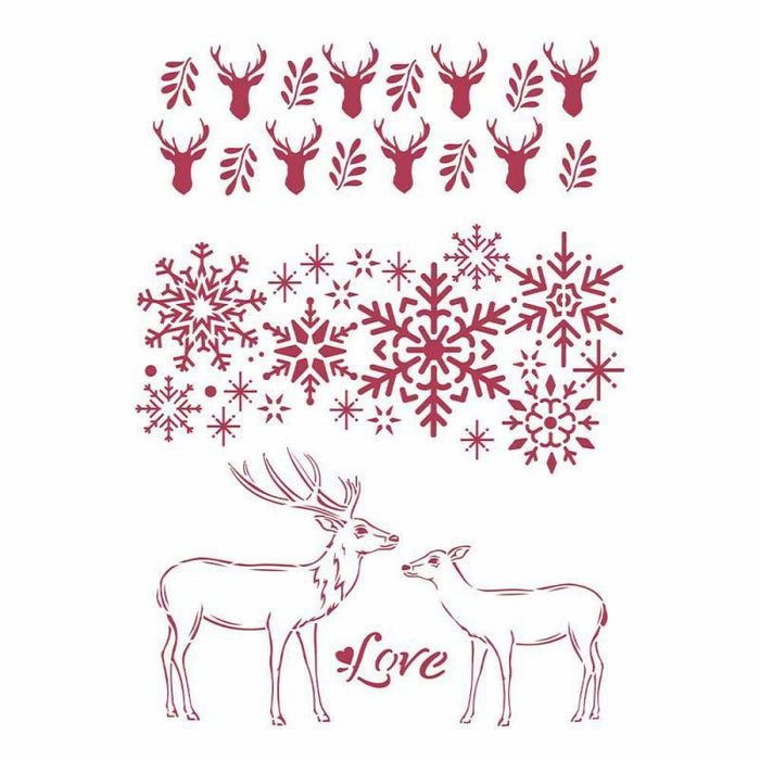 STAMPERIA STENCIL 21CM X 29CM WINTER TALES LOVE - KSG478
