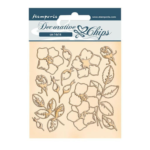 STAMPERIA DECORATIVE CHIPS14 X14CM ROMANTIC CHRISTMAS FLOWER - SCB69